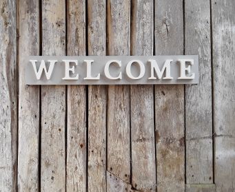 Handpainted Wooden WELCOME Sign