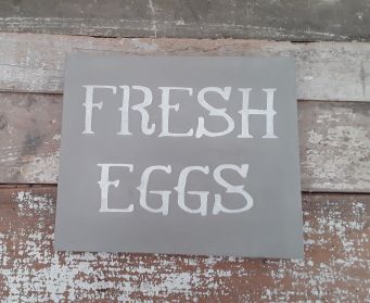 Painted Wooden Fresh Eggs Sign