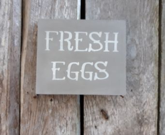 Painted Wooden Fresh Eggs Sign