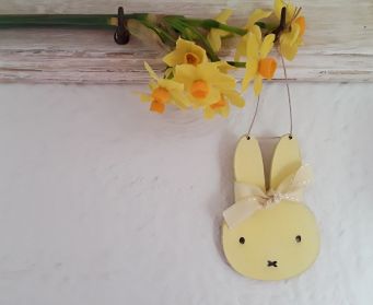 Bunny Faces Hanging Decorations  Yellow 