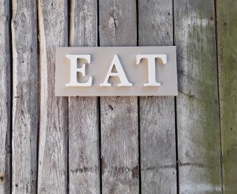  EAT Sign Country Grey and Original