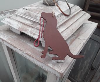 Wooden Hanging Labrador Decoration With Lead