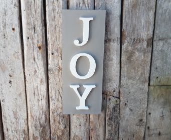 Vertical Painted JOY Sign