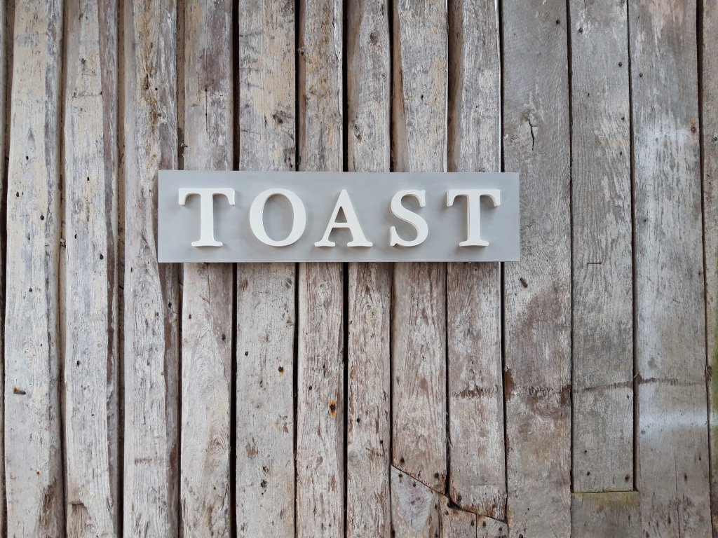 Painted Wooden TOAST Sign