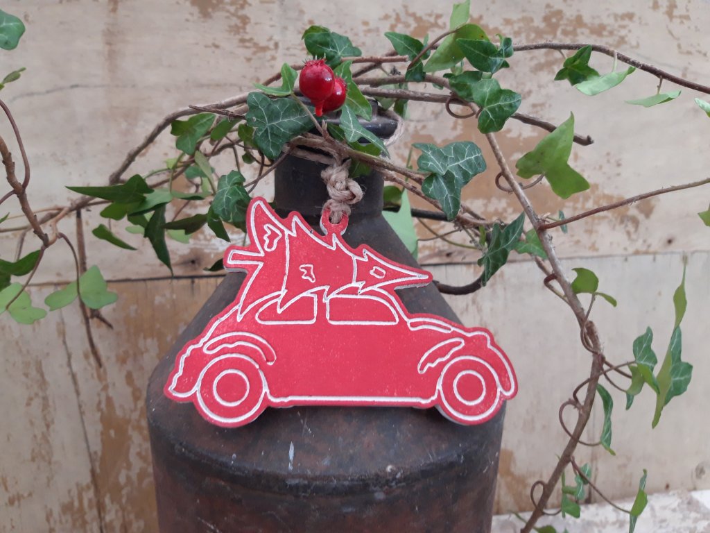 Hanging Christmas Car With Tree Decoration