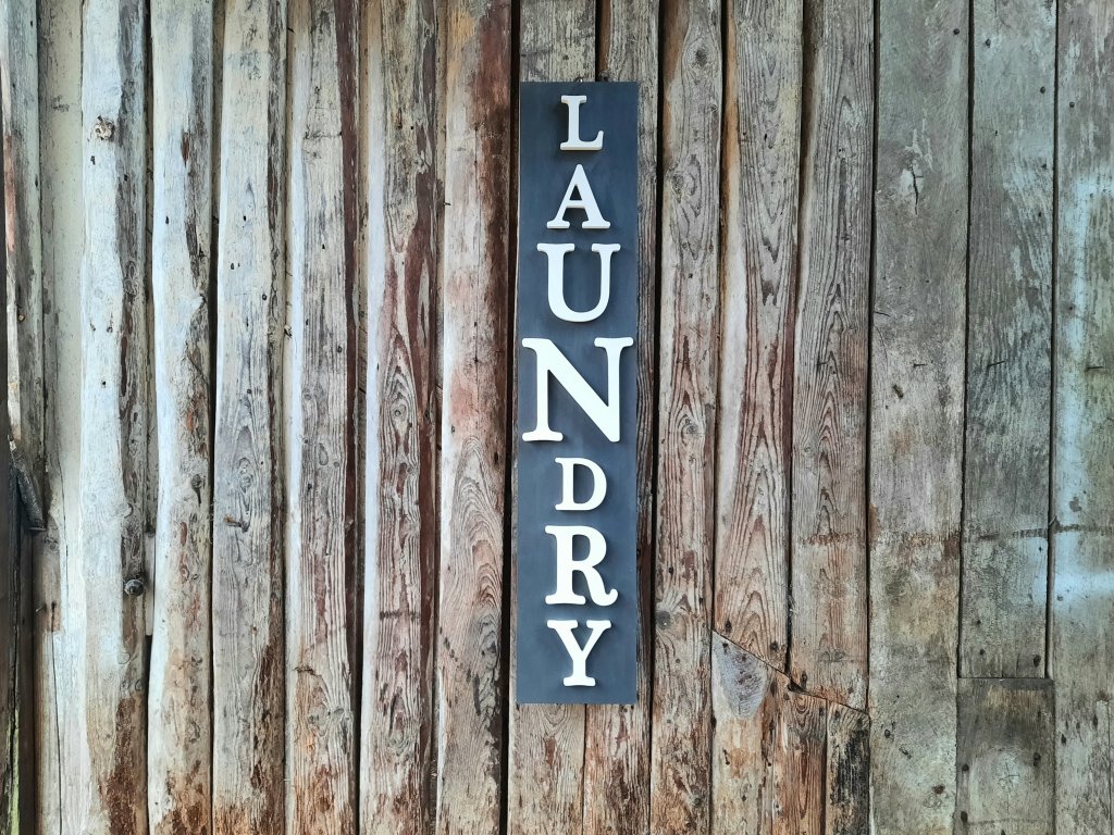 Painted Wooden LAUNDRY  Sign
