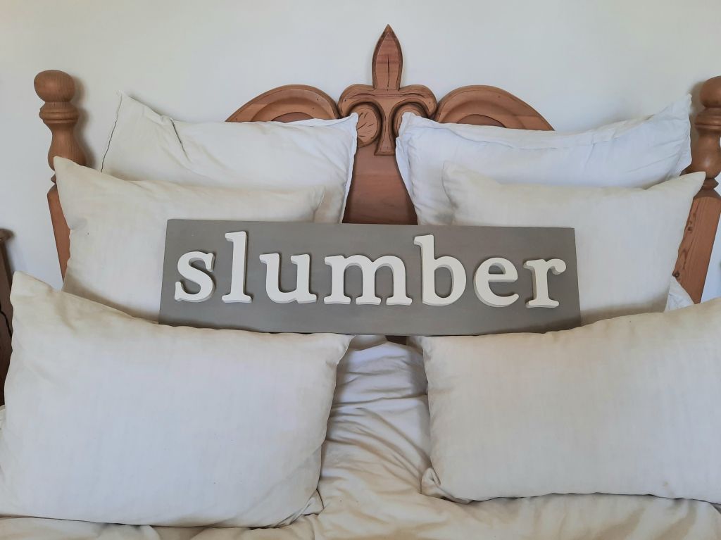 Painted Wooden Slumber Sign