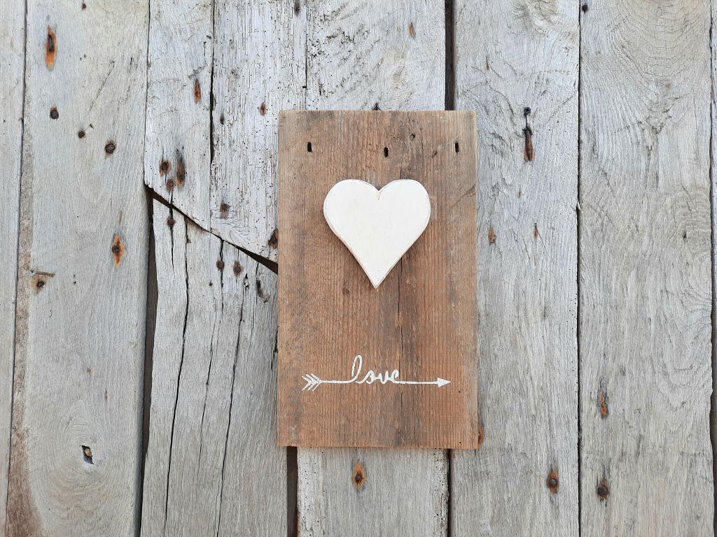 Love Heart Woden Plaque