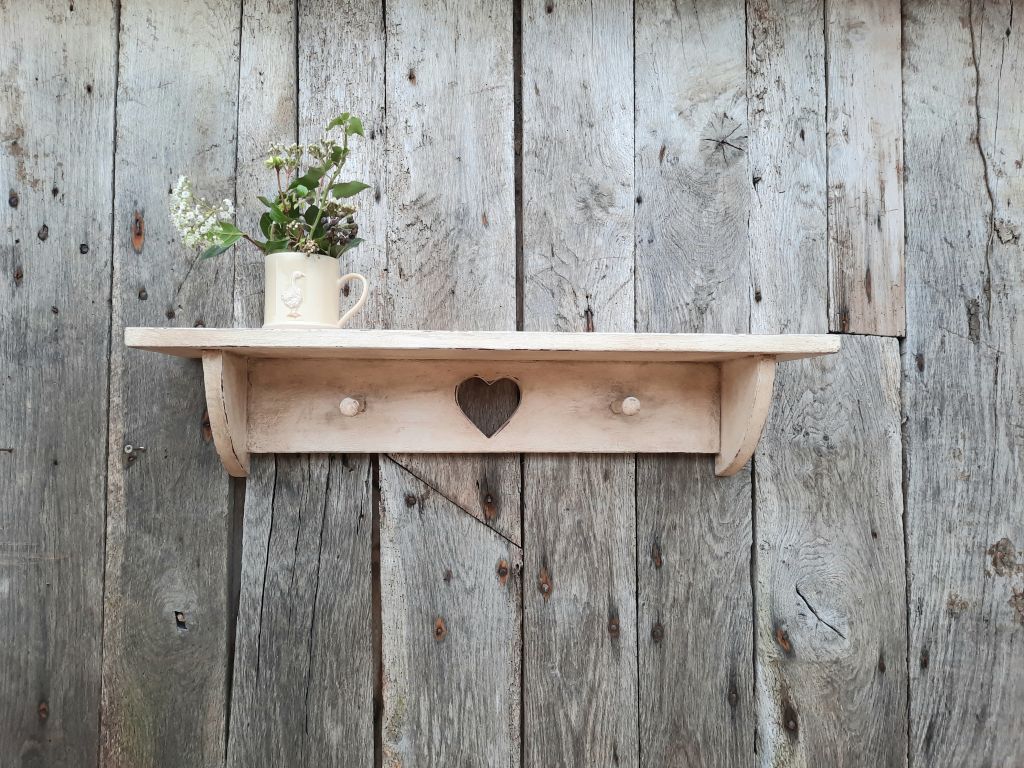 Hand Painted Antique White Shelf