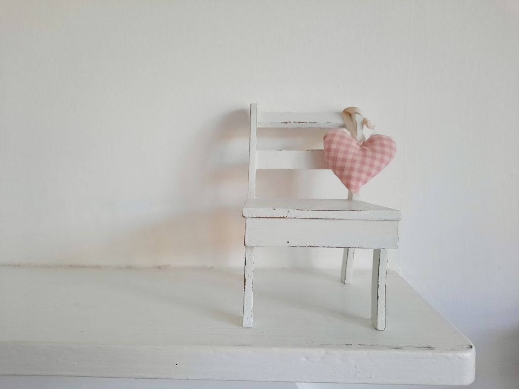 A Pair Of Little Painted White Chairs