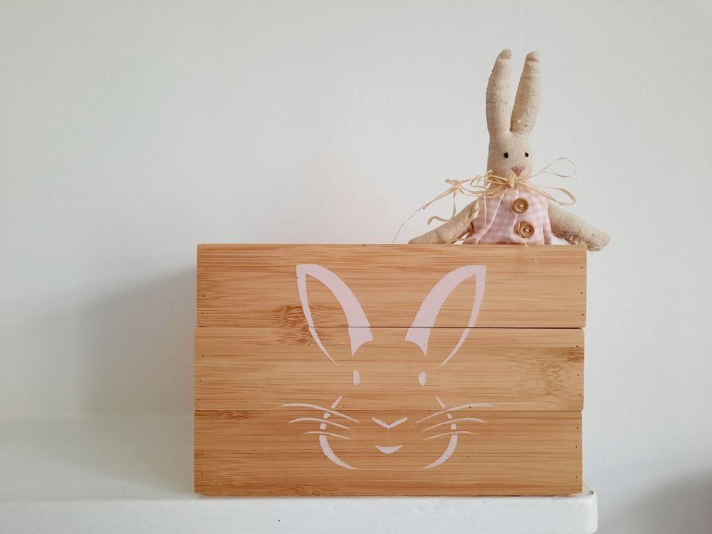 Trio Of Pink Stacking Bunny Faces Boxes