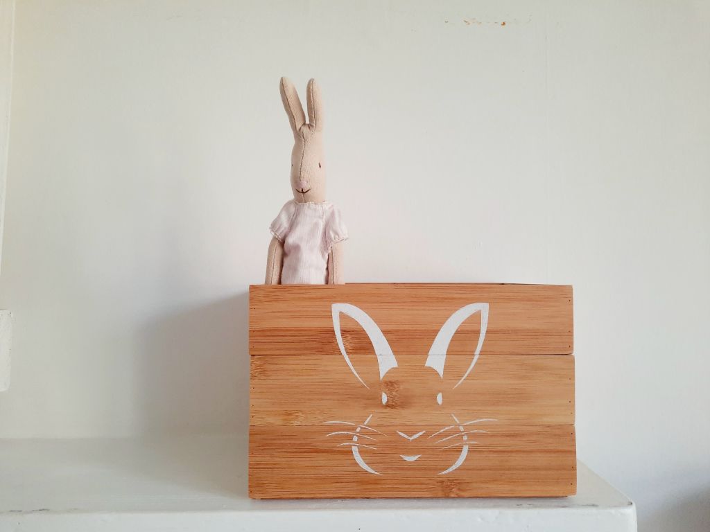 Trio Of White Stacking Bunny Faces Boxes