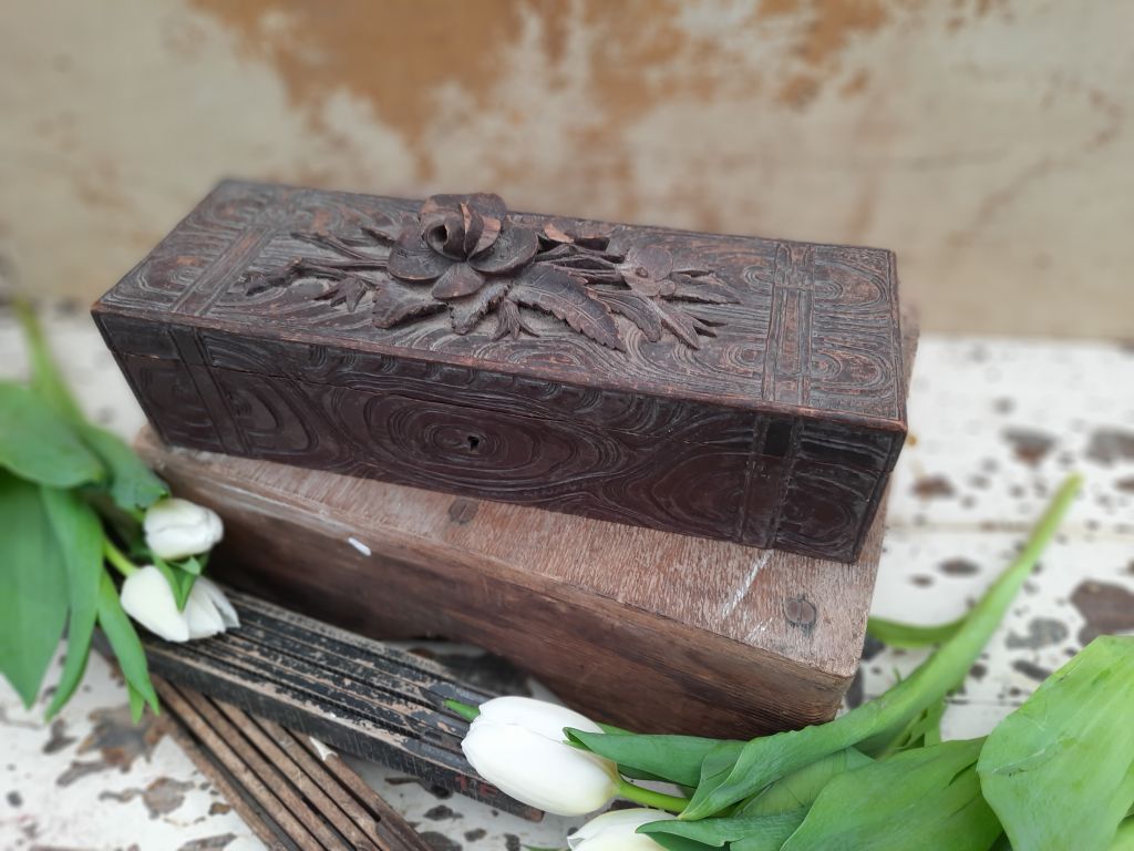 Handcarved Wooden Box