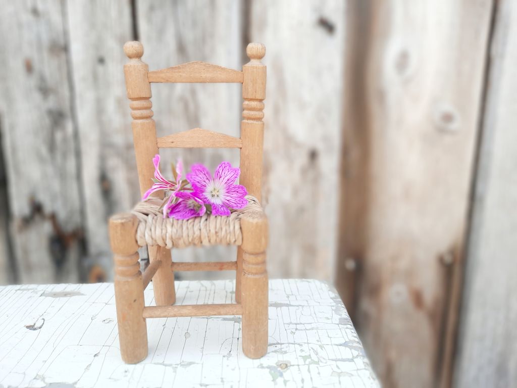 Little Wooden And Rattan Chair