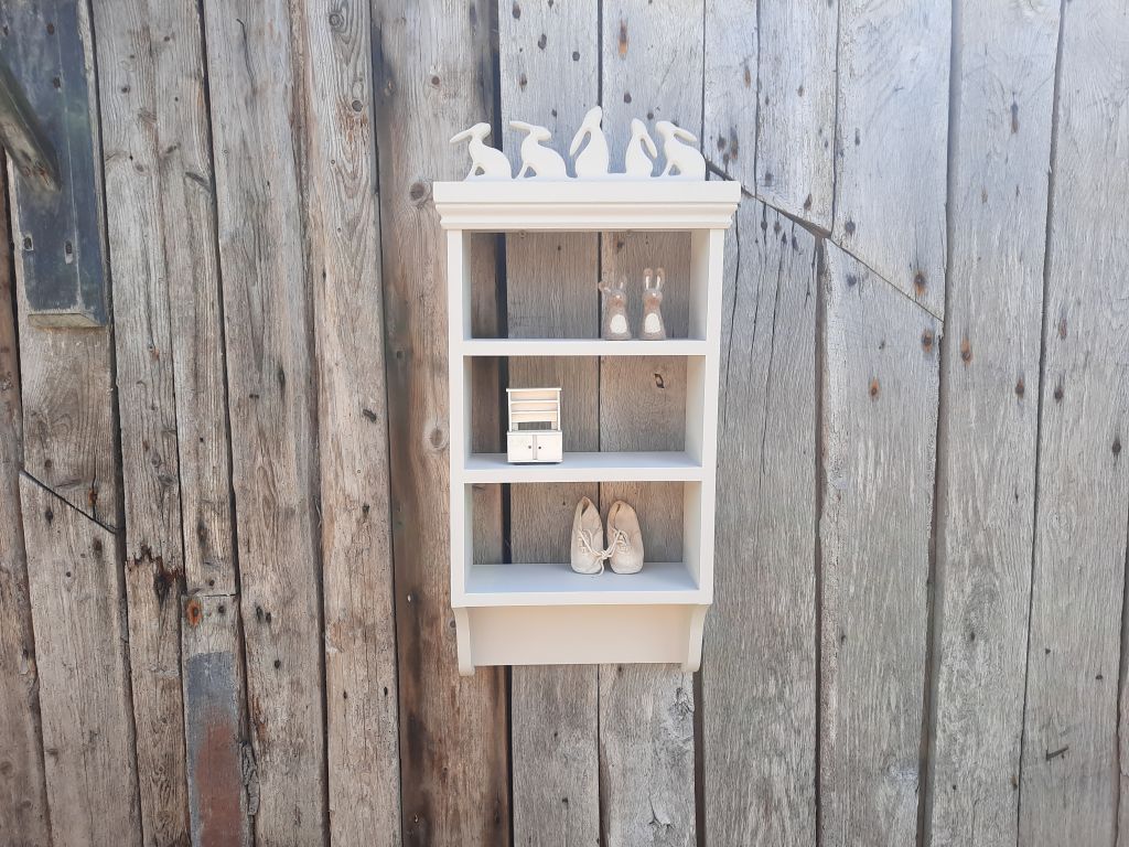 Handmade  Wooden Shelves With Bunny Cornice