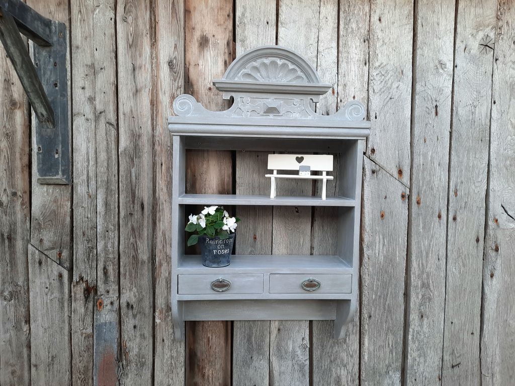 Large Grey Shelves With Cornice