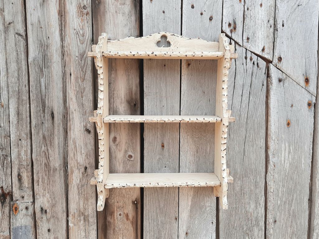 Antique White Distressed Shelves