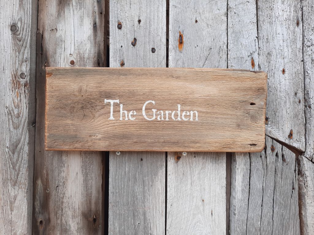 The Garden Wooden Sign