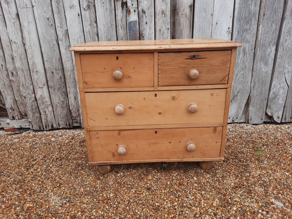 Vintage Small Pine Chest Of Drawers