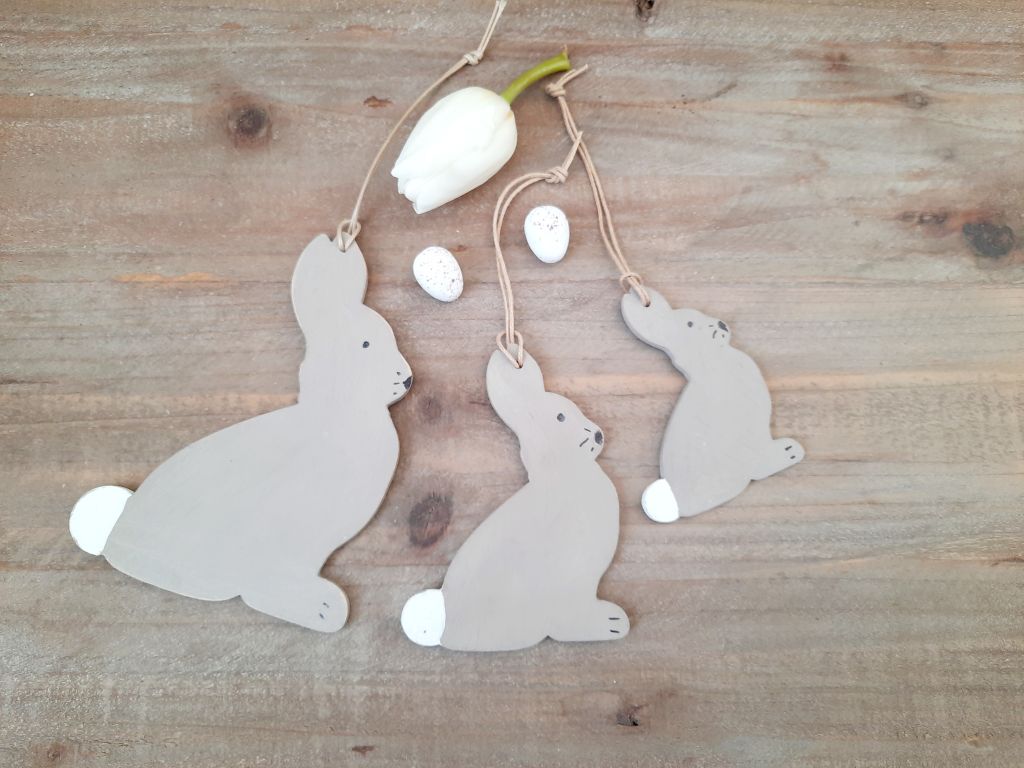 Wooden Bunny Tail Bundle Decoration