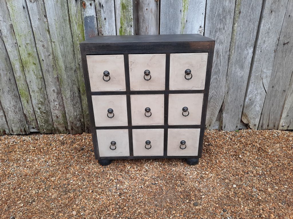 Handpainted Wooden Taupe Multidrawers