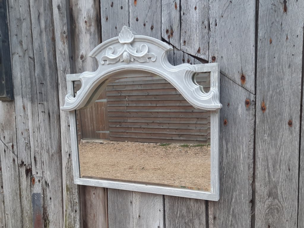 Grey And White Nevelled Mirror