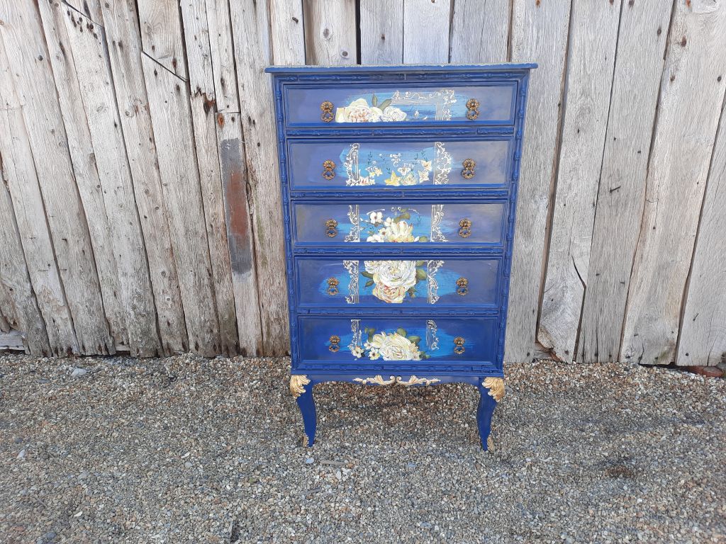 Hand Painted Decorative Chest Of Drawers