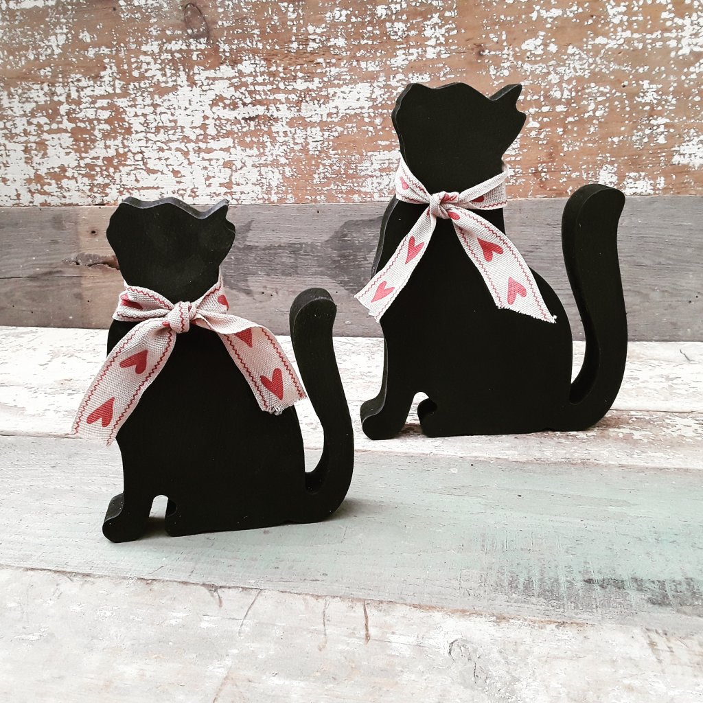 Hand Painted Wooden Cat