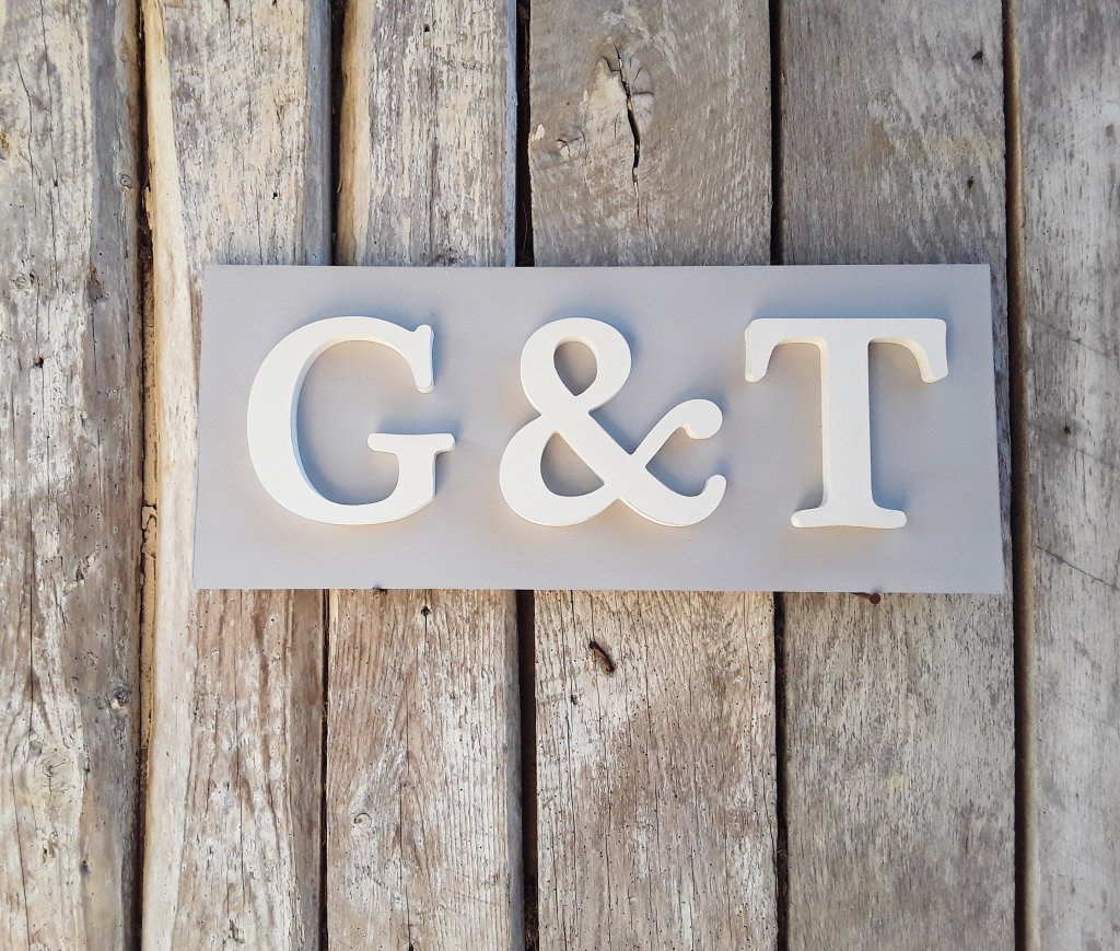 Painted Wooden G &T Sign