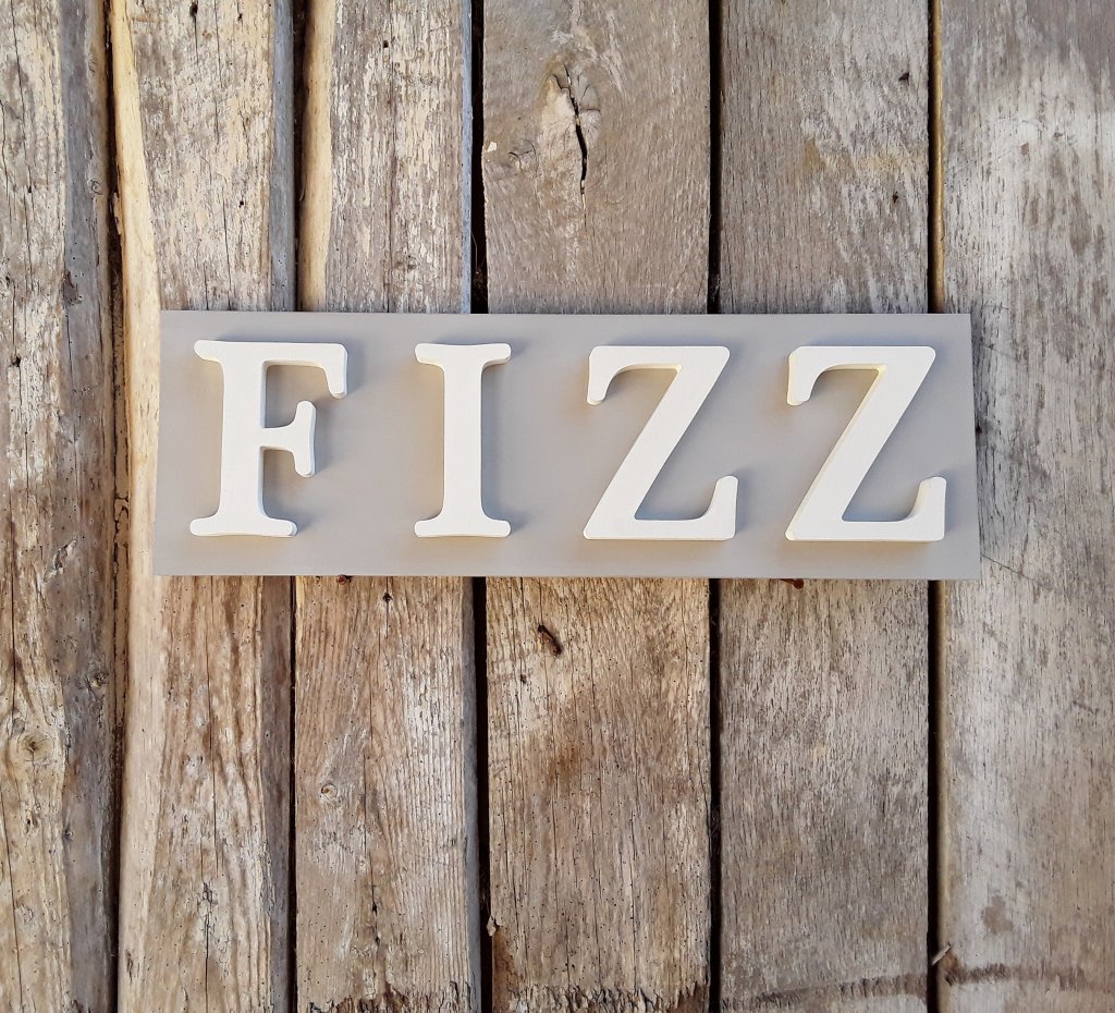 Painted Wooden FIZZ Sign