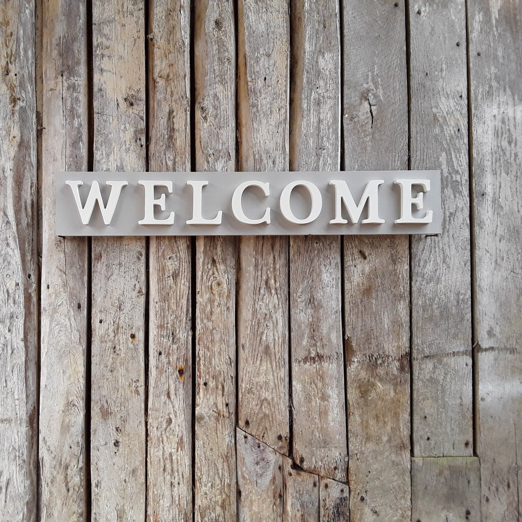 Handpainted Wooden WELCOME Sign