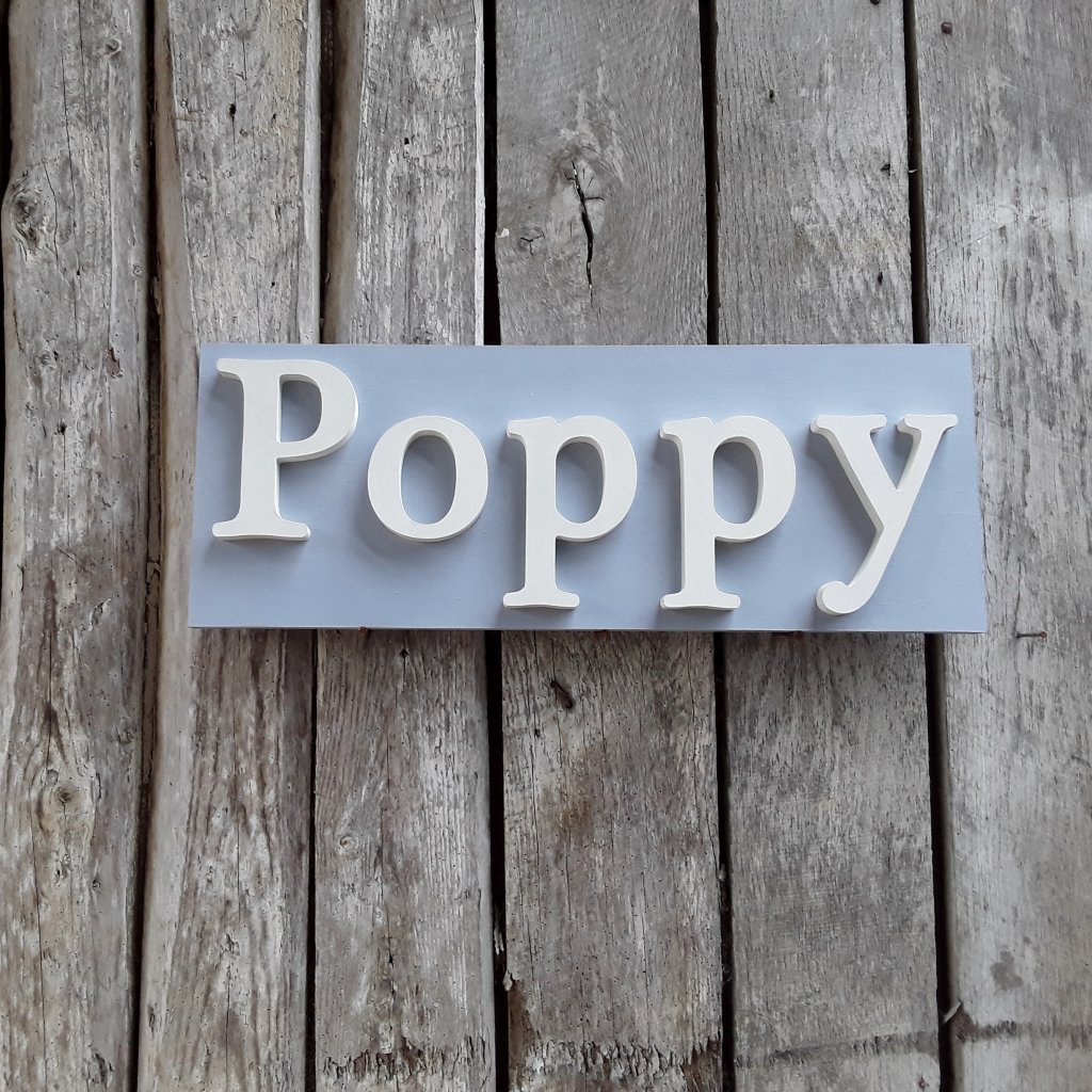 Painted Wooden Poppy Sign