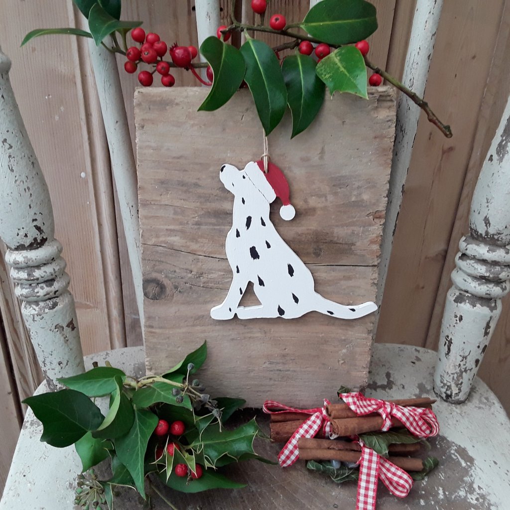 Wooden Dalmatian Christmas Decoration