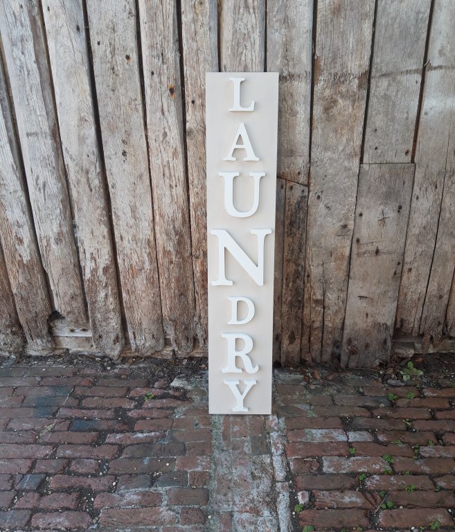 Painted Wooden LAUNDRY  Sign