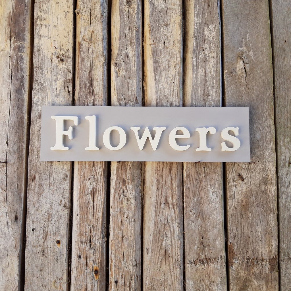 Painted Wooden Flowers Sign
