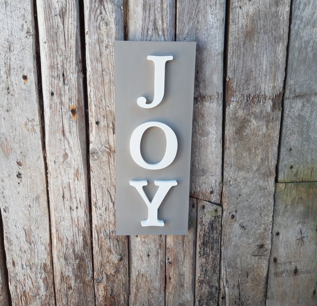 Vertical Painted JOY Sign